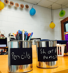 Paint Cans as Pencil Holders