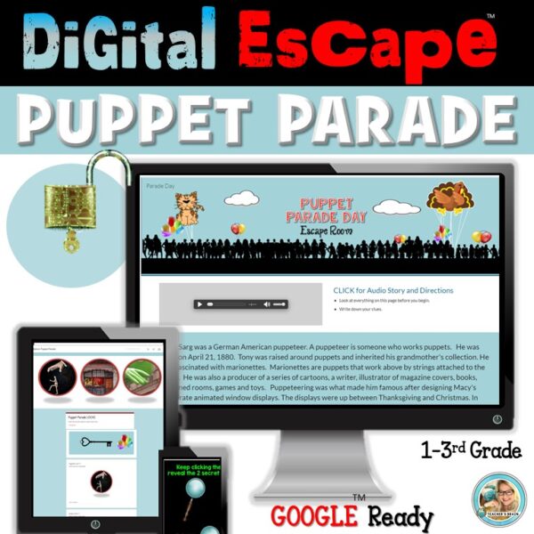 Balloons Over Broadway Digital Escape™ Room Book Companion Activity
