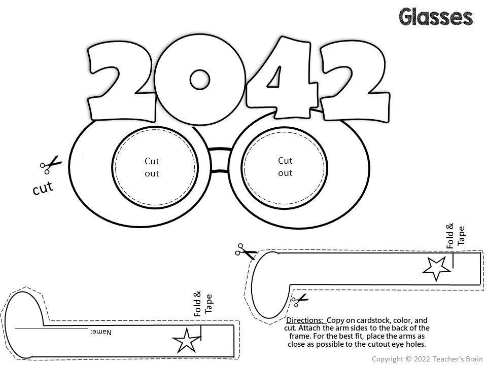 New Years 2023 Glasses PRINTABLE (up to 2050) - Image 4