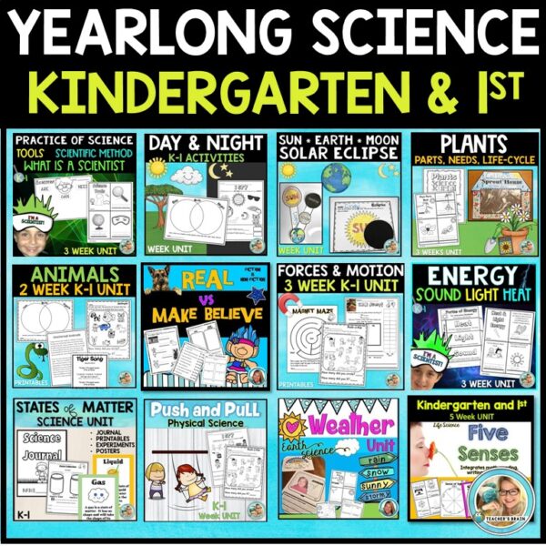 Science Curriculum kindergarten and 1st Grade Yearlong BUNDLE Teacher