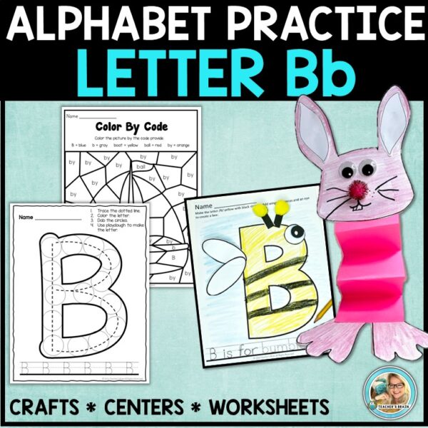 LETTER B Worksheets for Kindergarten | Alphabet Tracing Practice & Crafts
