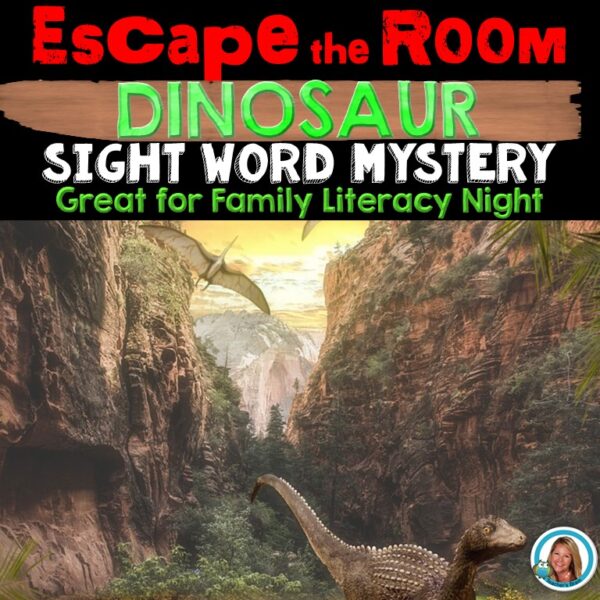 Family Literacy Night Activities - Escape Room DINOSAUR THEMED | EDITABLE