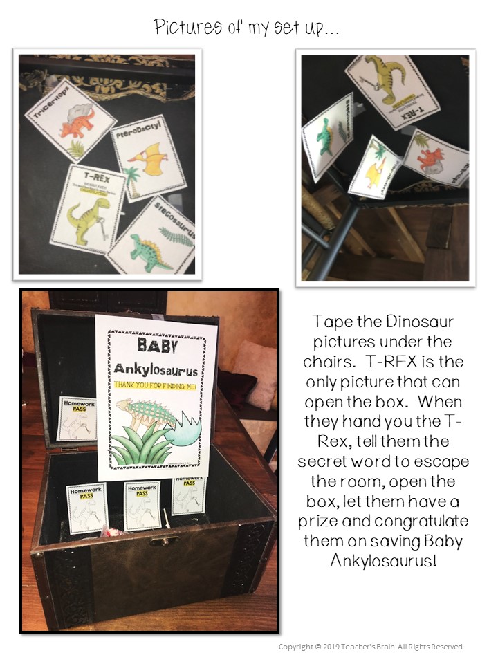Family Literacy Night Activities - Escape Room DINOSAUR THEMED | EDITABLE - Image 3