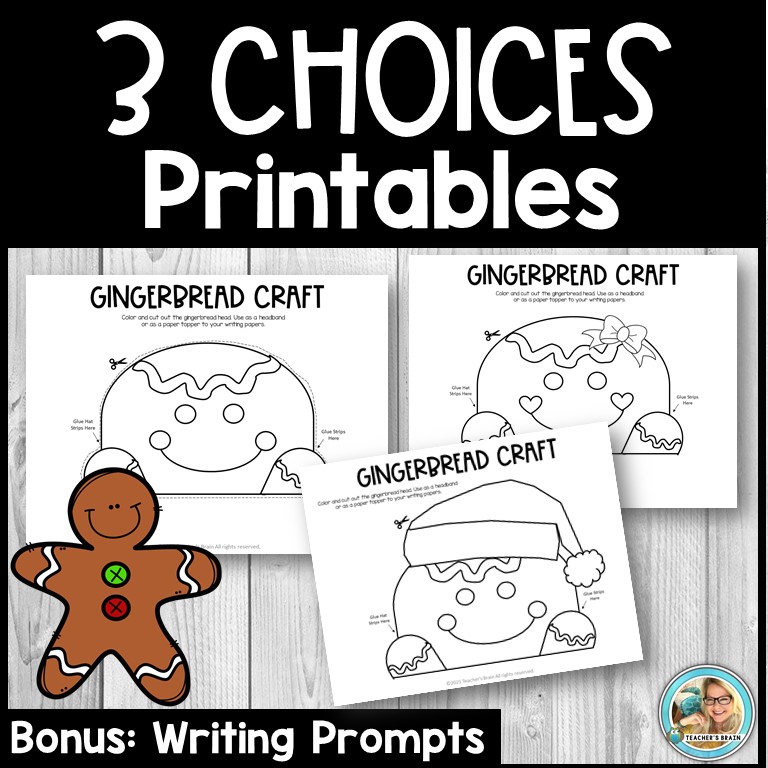 Gingerbread Man Hat | Girl | Headband Craft with Writing - Image 2