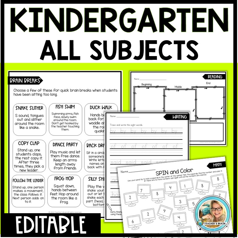 Emergency Sub Plans KINDERGARTEN (TEN DAYS) Editable - Image 4