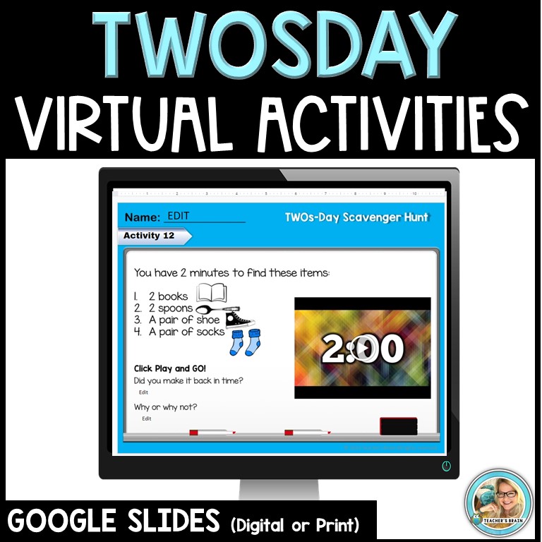TWOs-Day VIRTUAL | 2s Day | Google Slides PRINT OPTION | TWOSDAY 2022 - Image 2