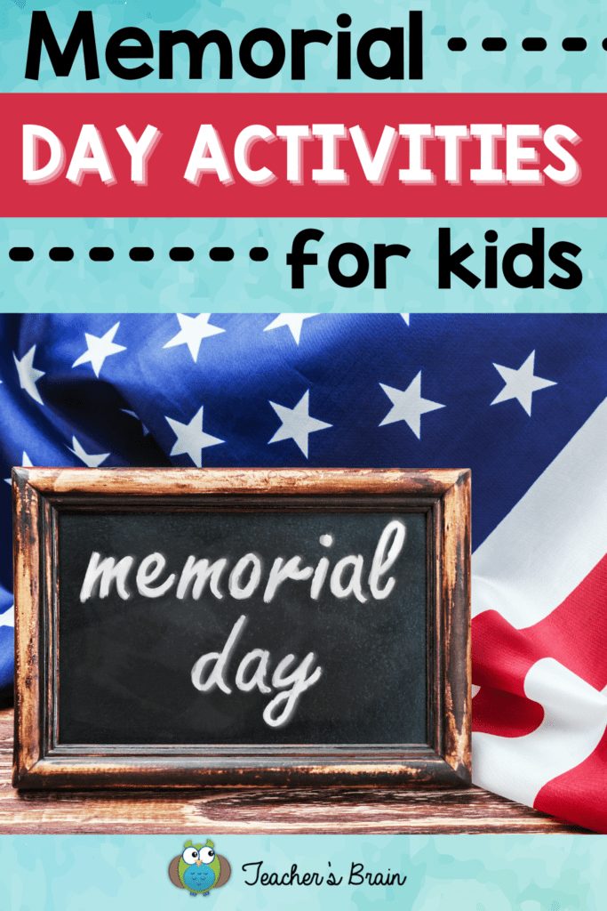 Memorial Day Activities for kids pin image
