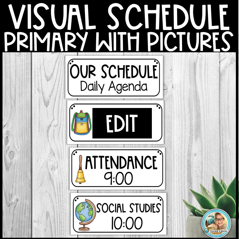 Classroom Daily Visual Schedule EDITABLE Cards - Image 3