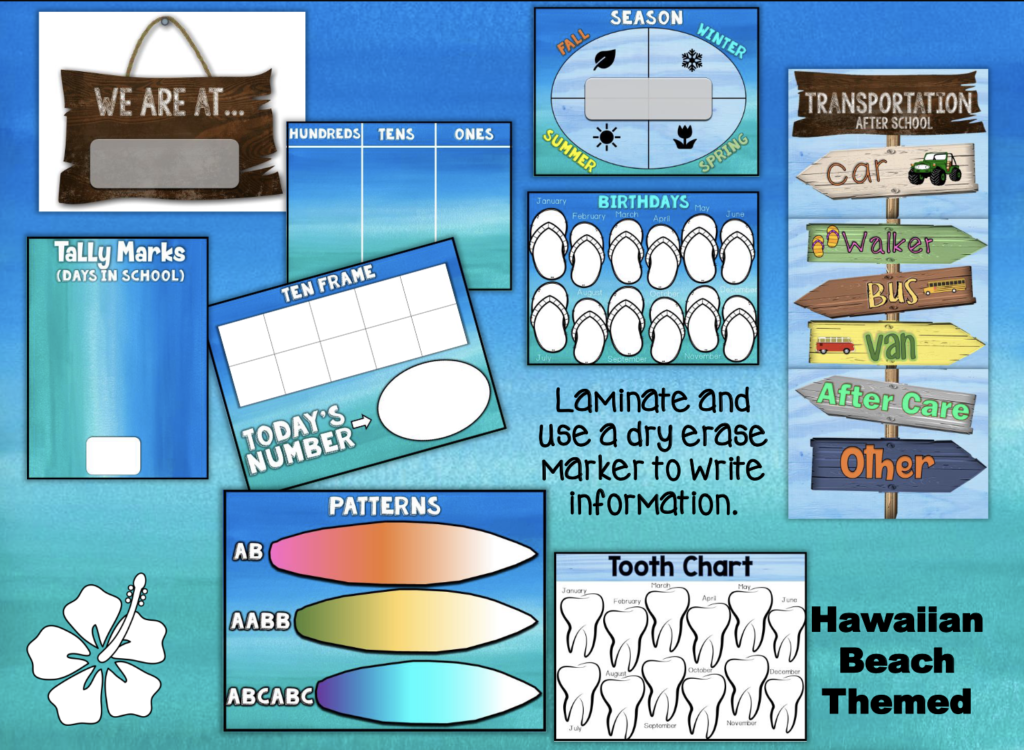 beach themed decor bundle preview