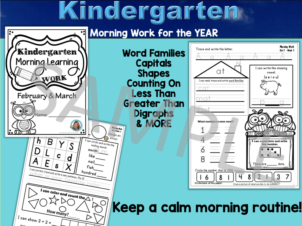 kindergarten morning work