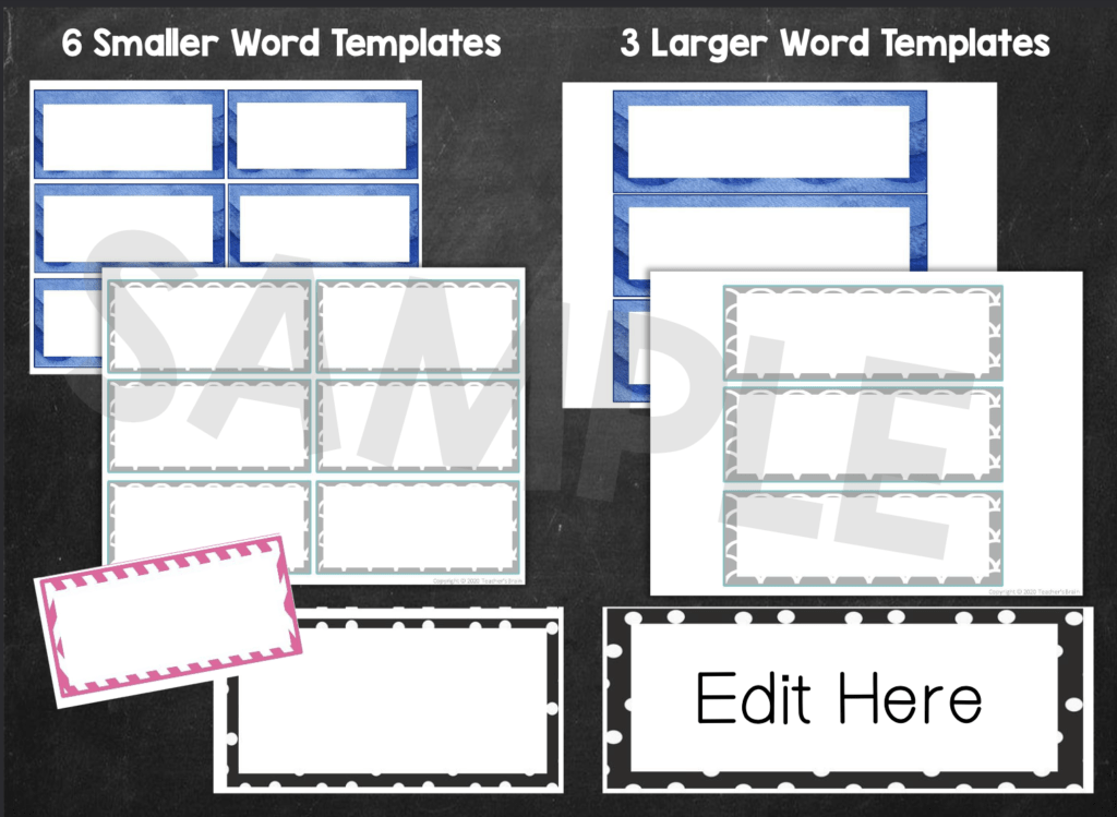 word wall templates