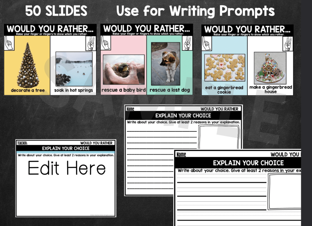 writing activities would you rather writing game