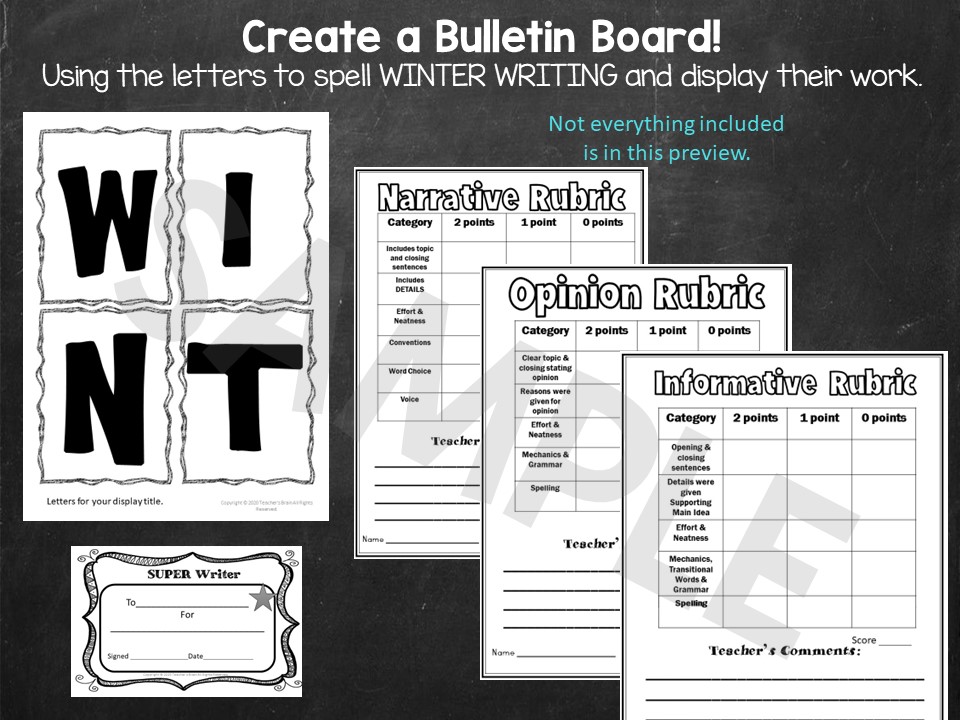 Winter Writing Prompts | Craftivity | Bulletin Board - Image 5