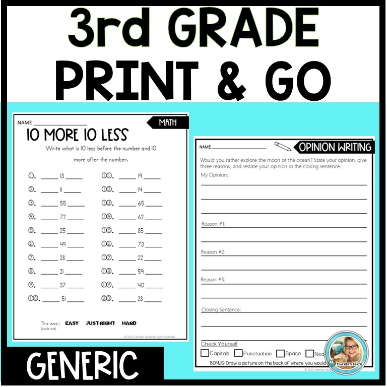 Emergency SUB Plans 3rd GRADE | Editable | TEN DAYS of PLANS - Image 4