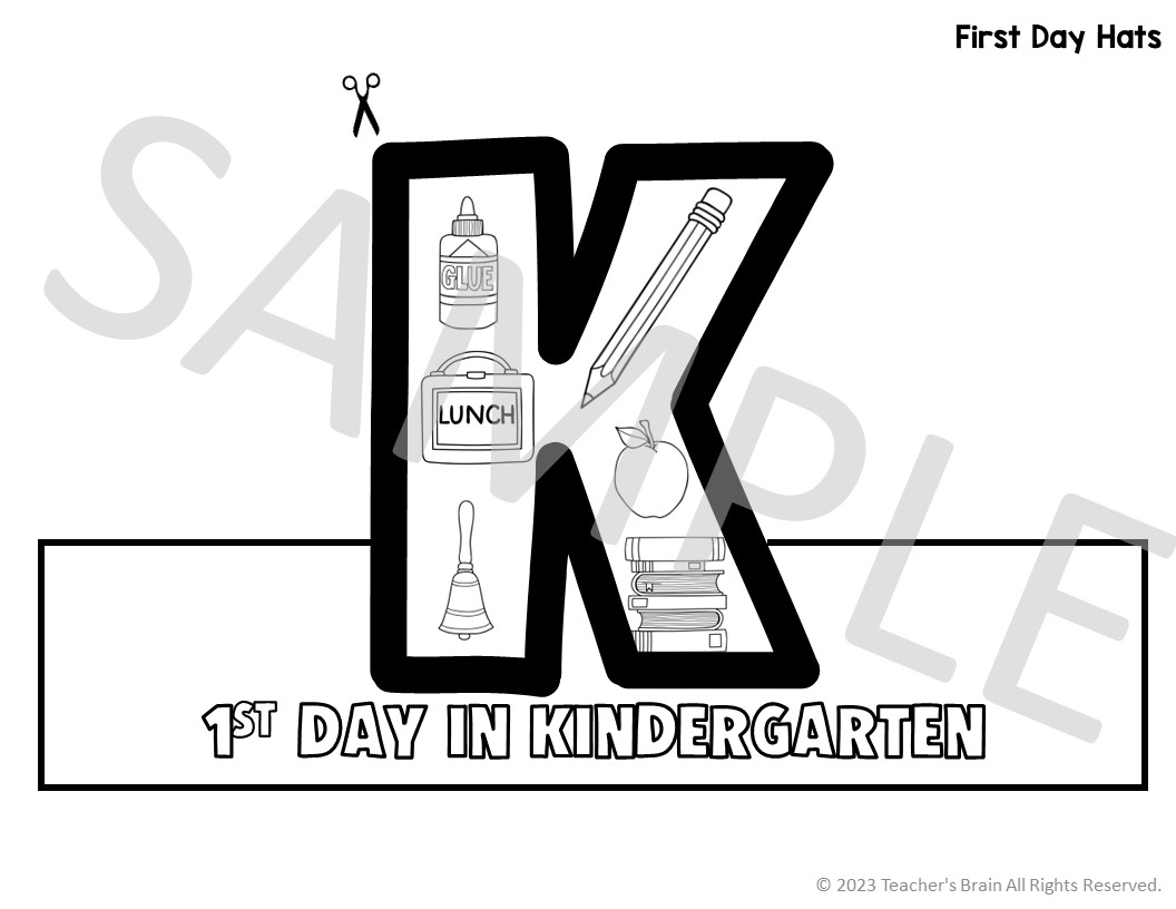 First Day of Kindergarten Crown | HAT Activities | Writing Prompts - Image 3
