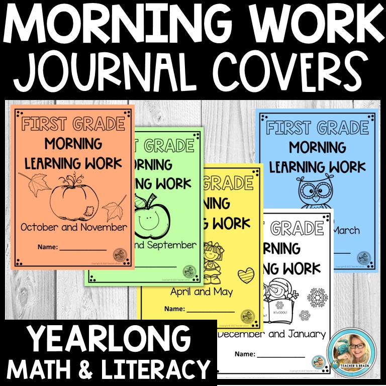 Morning Work First Grade | 1st Grade Math and Literacy Journals for the YEAR - Image 2