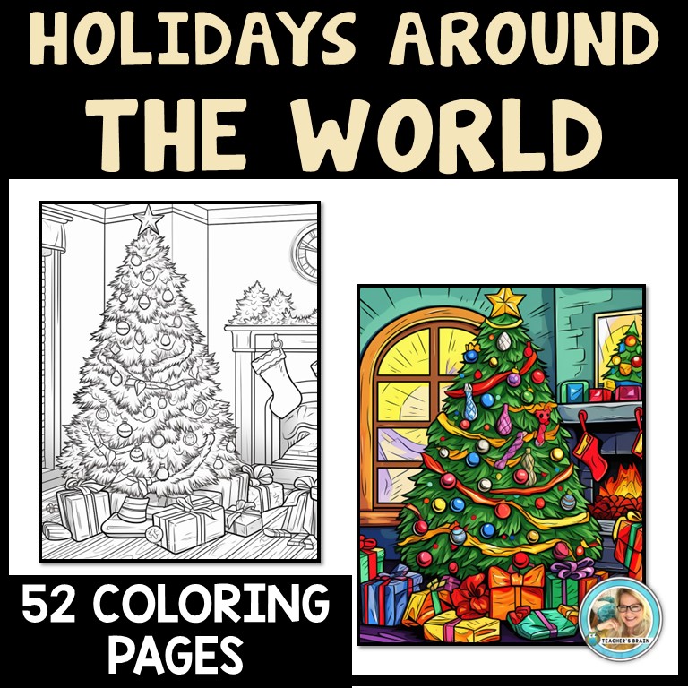 Winter Coloring Pages | Holidays Around the World | Christmas Printables - Image 2