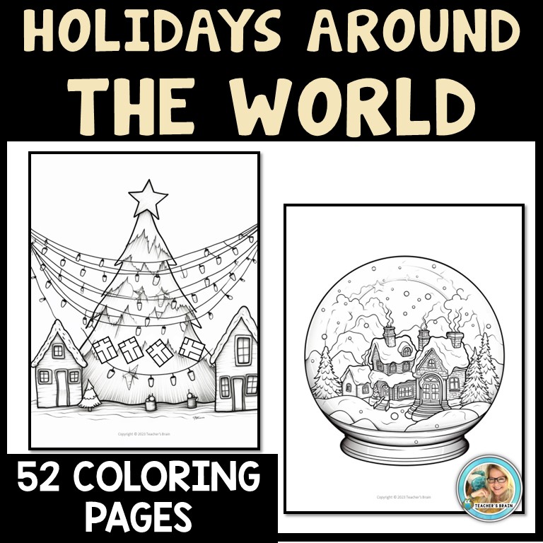 Winter Coloring Pages | Holidays Around the World | Christmas Printables - Image 4