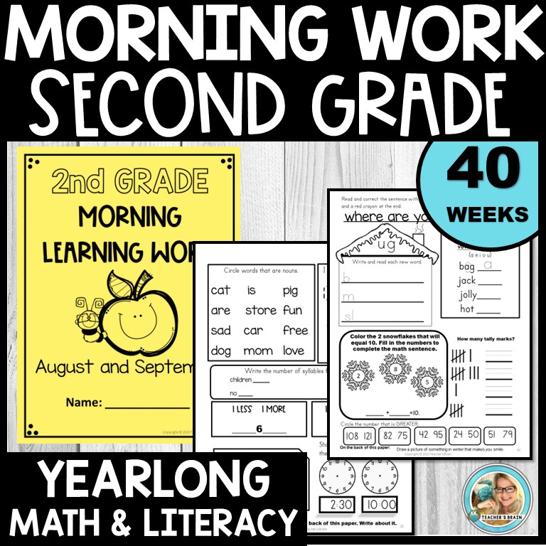 second grade morning work cover