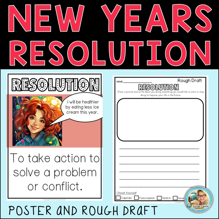 New Years Resolution 2024 Writing Craft | Goals | Bulletin Board Ideas - Image 4