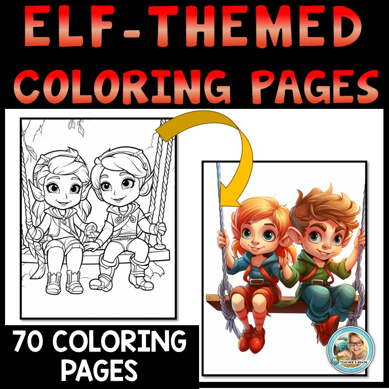 ELF Coloring Pages | Christmas Coloring Sheets | Activities - Image 2