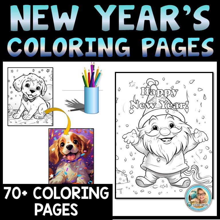 NEW YEAR Coloring Pages for Kids | Sheets | Activities - Image 2