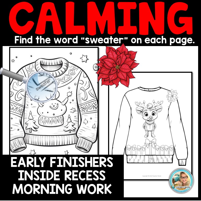 Ugly Christmas Sweater Templates & Coloring Pages | Sheets | Activities - Image 3