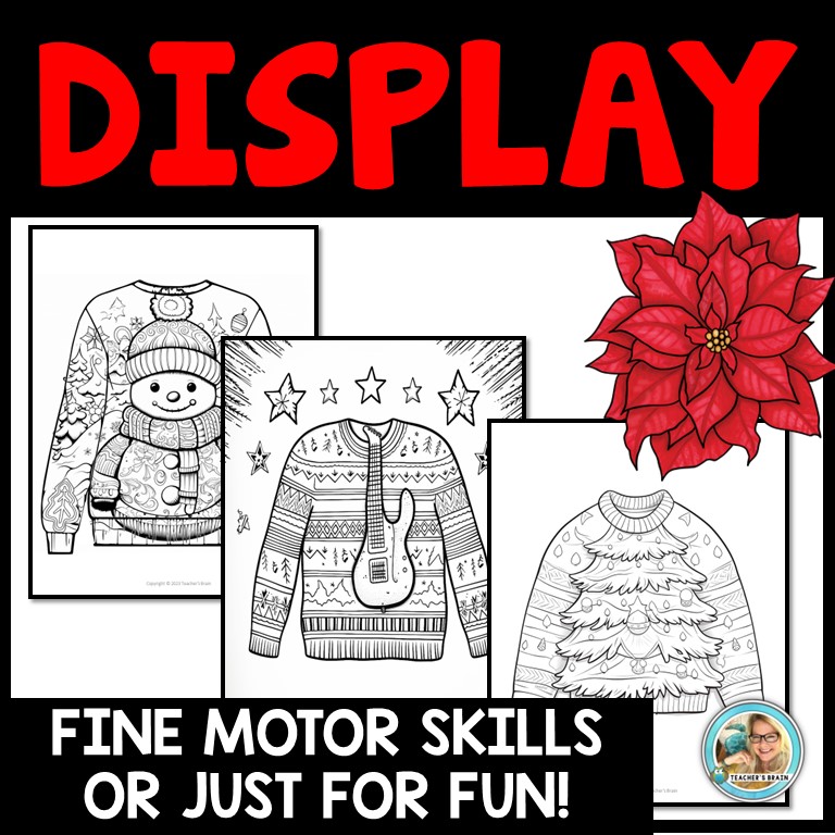 Ugly Christmas Sweater Templates & Coloring Pages | Sheets | Activities - Image 4