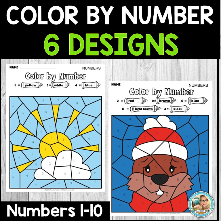 Groundhog Color by Number | Numbers to 10 | Kindergarten | First Grade - Image 2