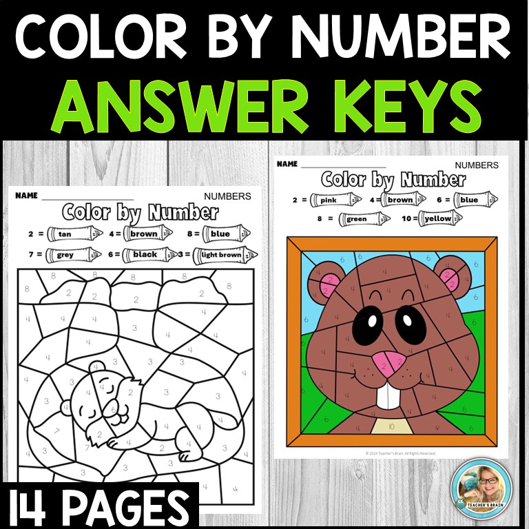 Groundhog Color by Number | Numbers to 10 | Kindergarten | First Grade - Image 3