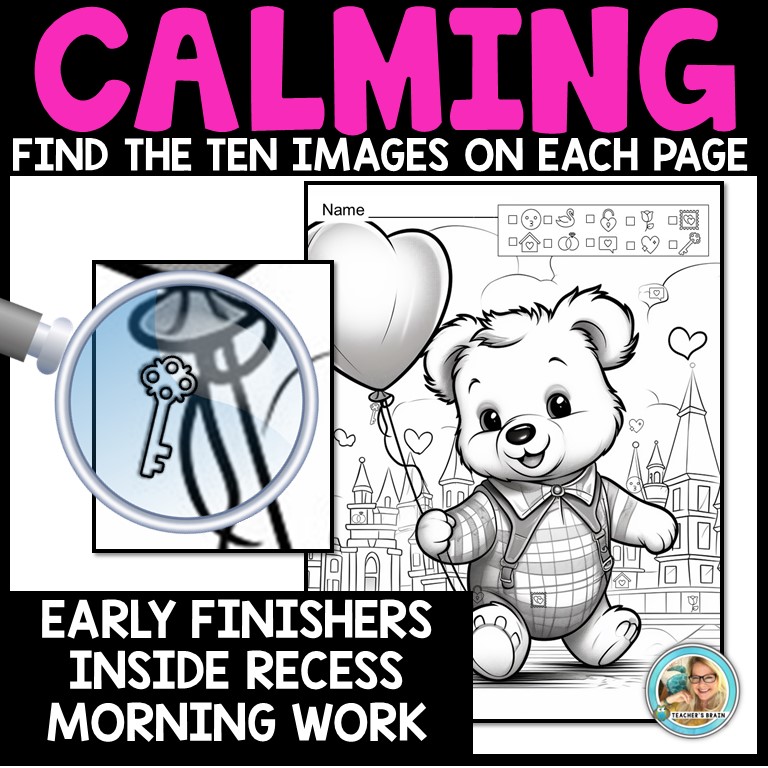 Valentines Day Coloring Pages | Hidden Pictures Coloring Sheets | Activities for Kids - Image 3