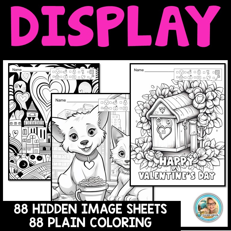 Valentines Day Coloring Pages | Hidden Pictures Coloring Sheets | Activities for Kids - Image 4