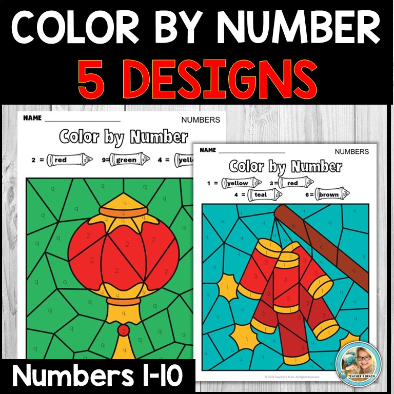 Chinese New Year DRAGON Color by Number | To 10 | Kindergarten | First Grade - Image 2
