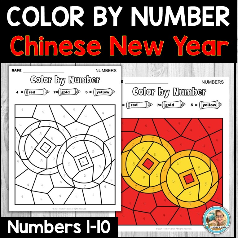 Chinese New Year DRAGON Color by Number | To 10 | Kindergarten | First Grade - Image 4