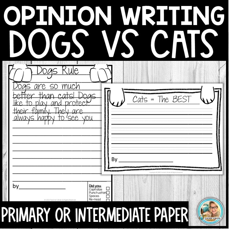 Opinion Writing Dog vs Cat | Graphic Organizers | Prompt - Image 4
