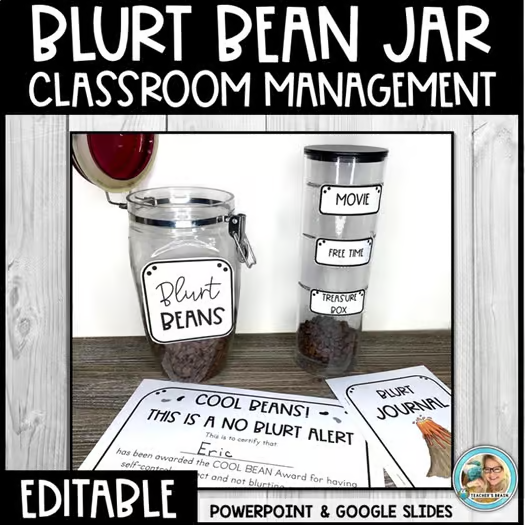 behavior management blurt bean jar