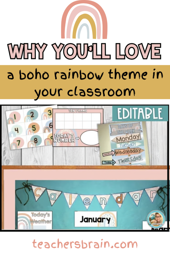 boho rainbow classroom theme