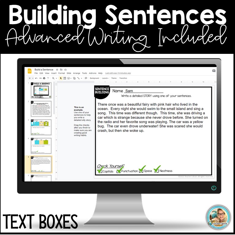 Sentence Building Activity | Google Slides | Literacy Centers - Image 2