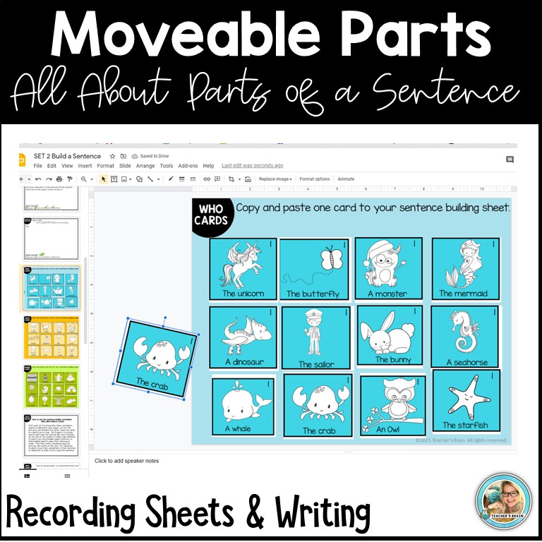Sentence Building Activity | Google Slides | Literacy Centers Set 2 - Image 4