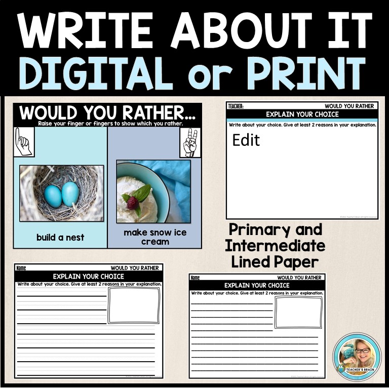 Would You Rather Questions WINTER THEMED Google Slides - Writing - Image 2