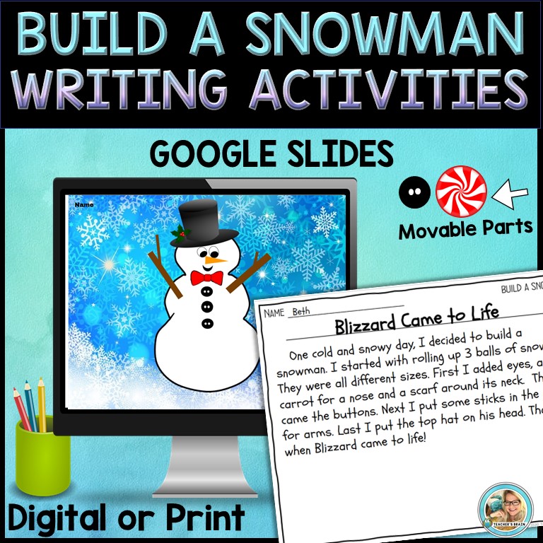 How to Build a Snowman Writing Activity | Google Slides