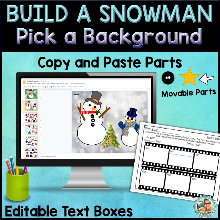 How to Build a Snowman Writing Activity | Google Slides - Image 3