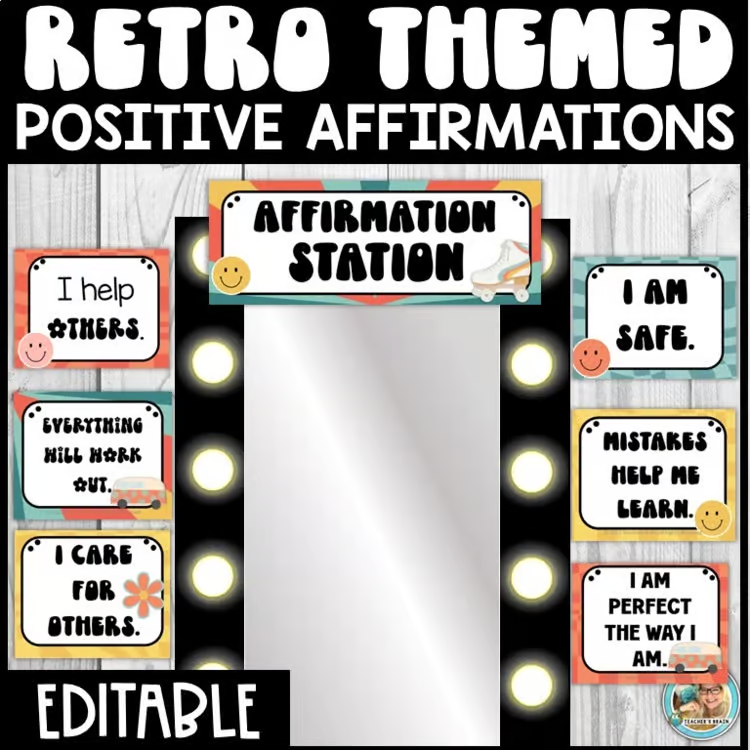 positive affirmation station for a calm classroom