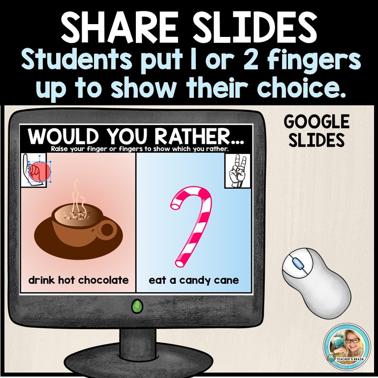 Would You Rather Questions WINTER THEMED Google Slides - Writing - Image 4
