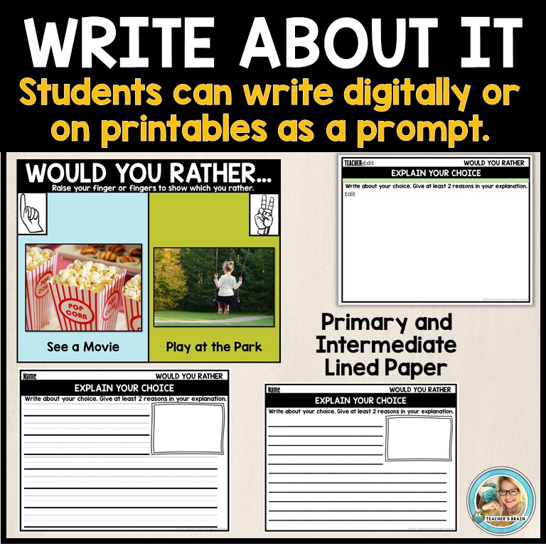 Back to School Would You Rather Questions Fall THEMED | Google Slides | Writing - Image 3