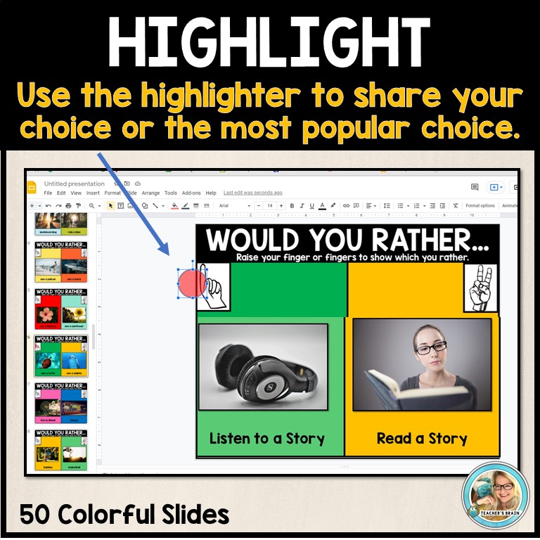 Back to School Would You Rather Questions Fall THEMED | Google Slides | Writing - Image 4
