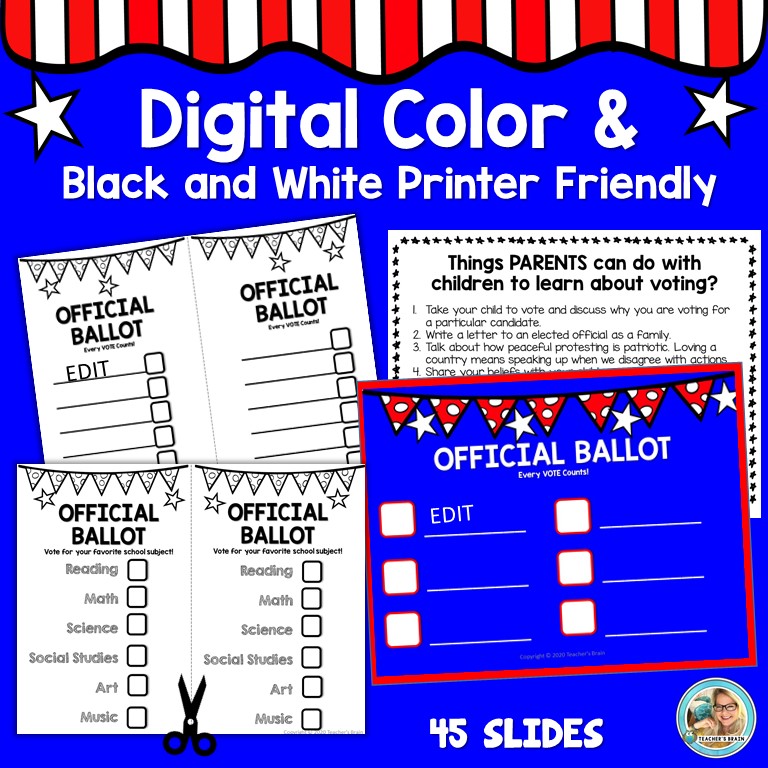 Presidential Election Activities | VOTING Ballot Process | Print or Digital - Image 2