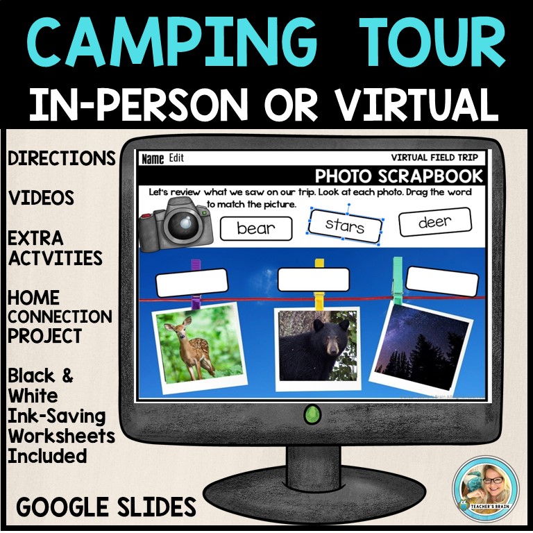 CAMPING Activities Virtual Field Trip - End of the Year Google Slides - Image 3