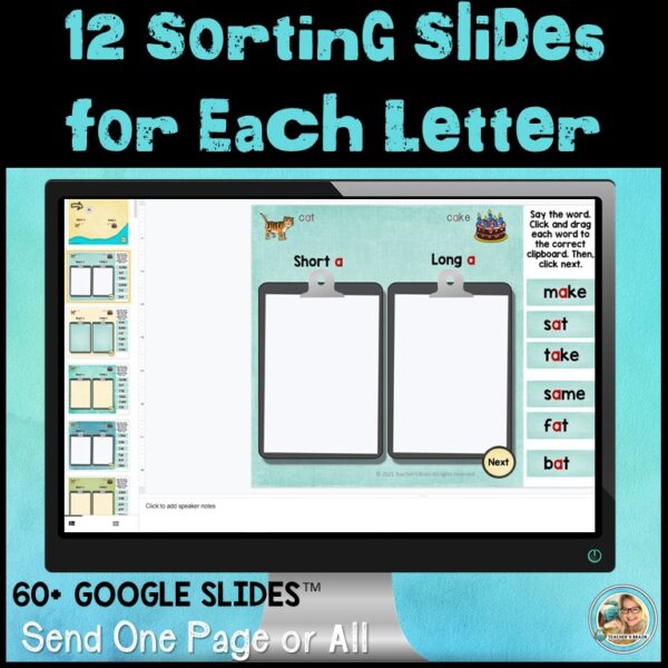 Sorting Long and Short Vowels | Google Slides - Teacher's Brain