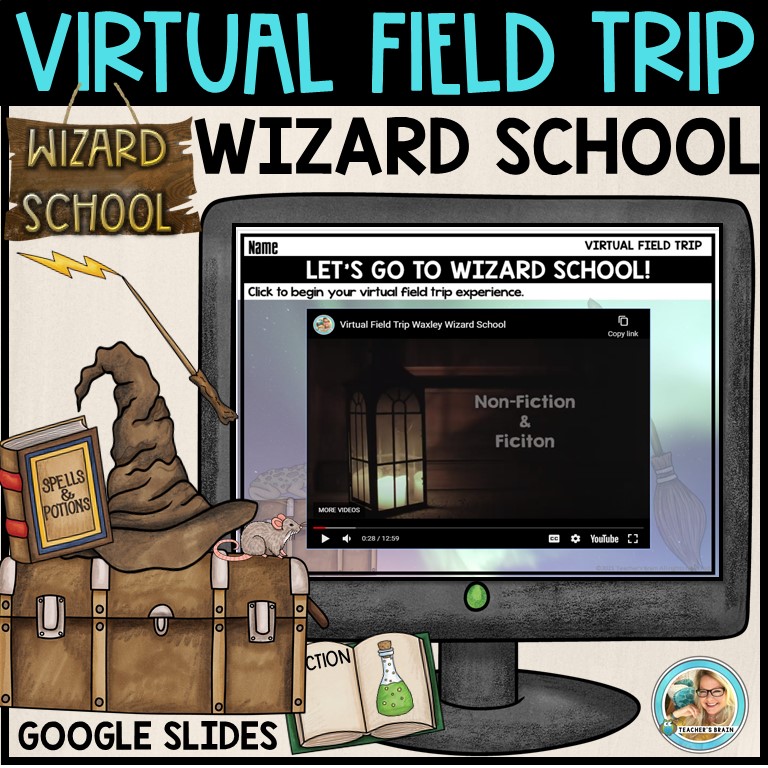 End of the Year Activities WIZARD Theme Virtual Field Trip - Google Slides
